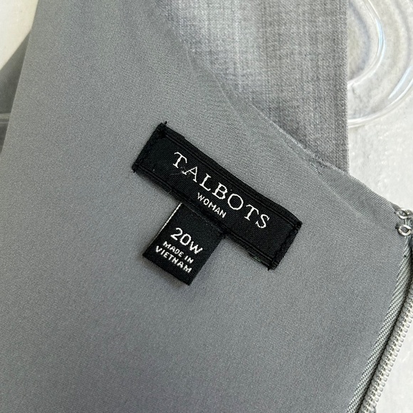Talbots plus size 2X 20W sheath midi dress gray wool blend sleeveless lined - Picture 9 of 10